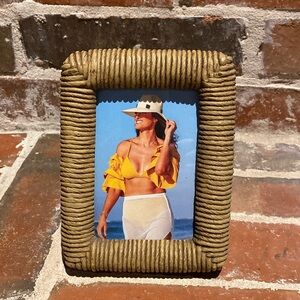 Rare✨WOODGLASSICS Vintage Woven Rope Boho Picture Frame